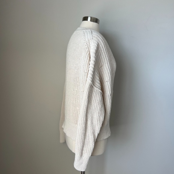 Banana Republic 100% Organic Cotton Chunky Knit Oversized Boxy Sweater Large - Picture 14 of 16